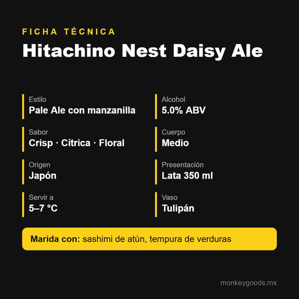 Ficha técnica Hitachino Nest Daisy Ale