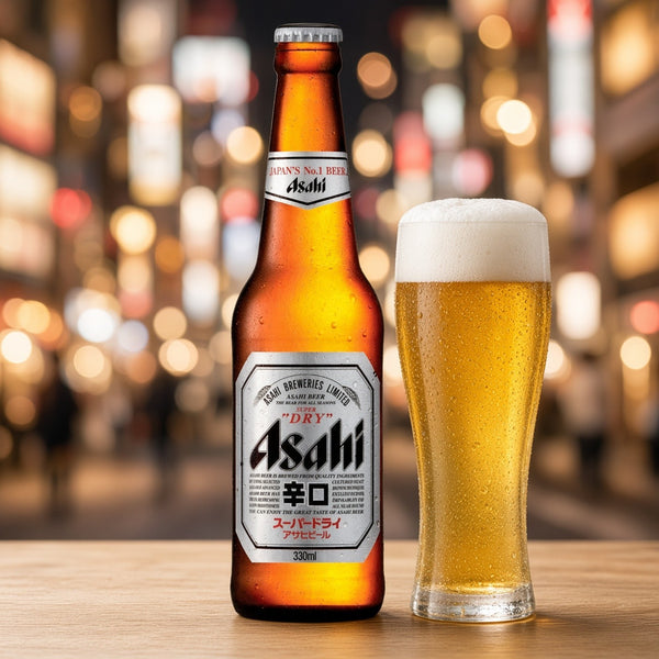 Asahi Super Dry servida en su copa