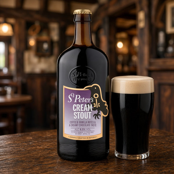 St Peter's Cream Stout servida en su copa