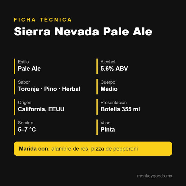 Ficha técnica Sierra Nevada Pale Ale