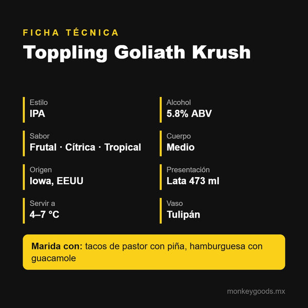Ficha técnica Toppling Goliath Krush