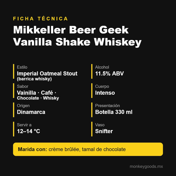 Ficha técnica Mikkeller Beer Geek Vanilla Shake Whiskey