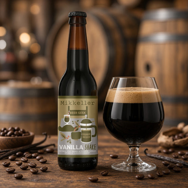 Mikkeller Beer Geek Vanilla Shake Whiskey servida en su copa
