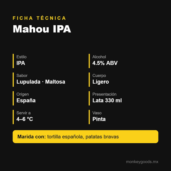 Ficha técnica Mahou IPA