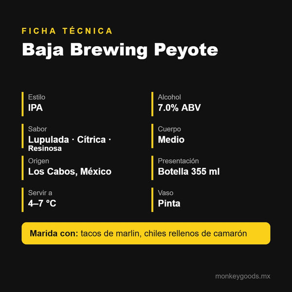 Ficha técnica Baja Brewing Peyote