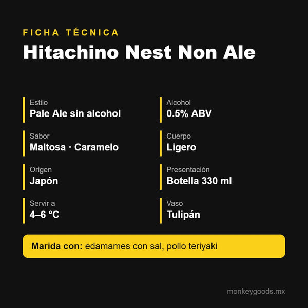 Ficha técnica Hitachino Nest Non Ale