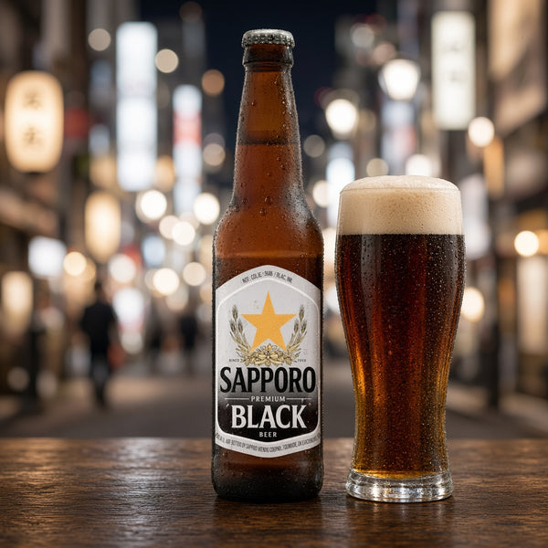 Sapporo Black servida en su copa