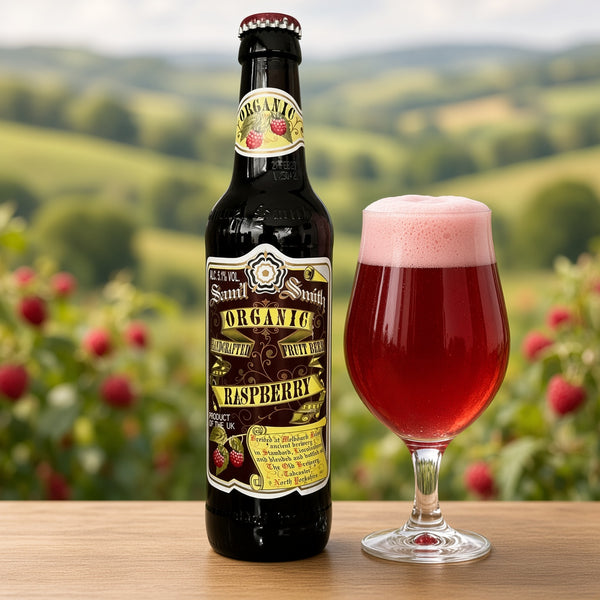Samuel Smith Organic Raspberry servida en su copa
