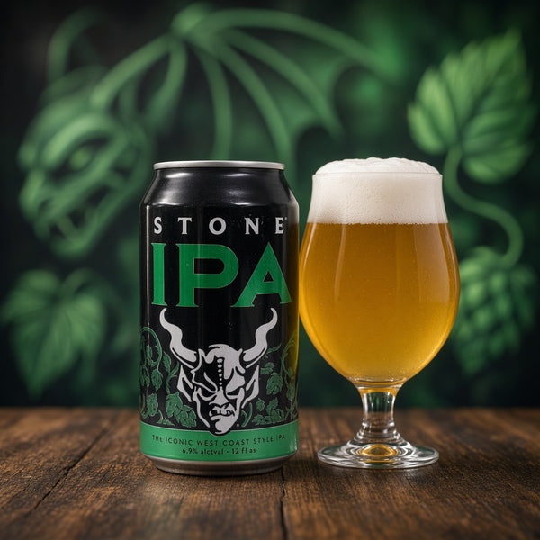 Stone IPA servida en su copa