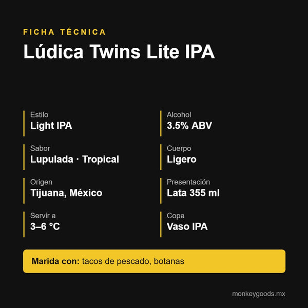 Ficha técnica Lúdica Twins Lite IPA