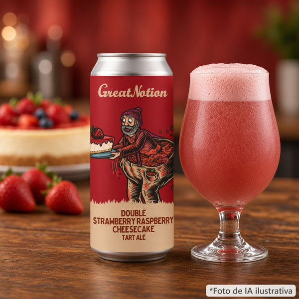 Great Notion Double Strawberry Raspberry Cheesecake servida en su vaso