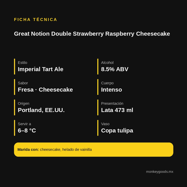 Ficha técnica Great Notion Double Strawberry Raspberry Cheesecake