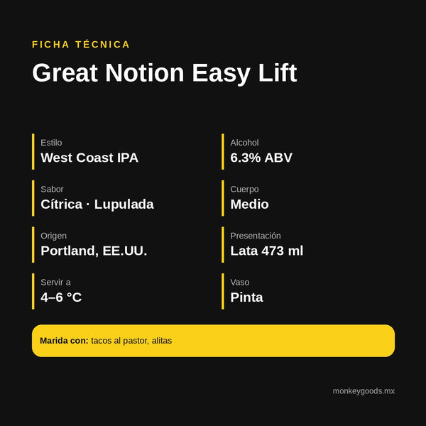 Ficha técnica Great Notion Easy Lift