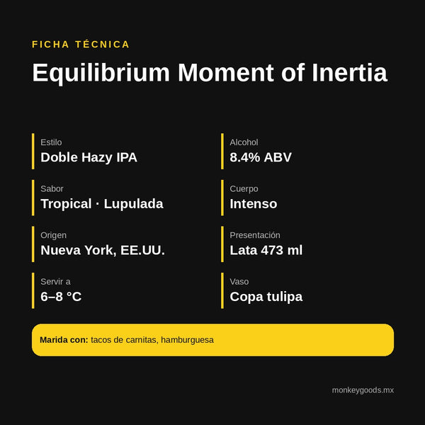 Ficha técnica Equilibrium Moment of Inertia