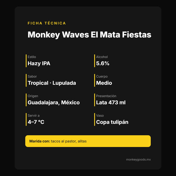 Ficha técnica Monkey Waves El Mata Fiestas