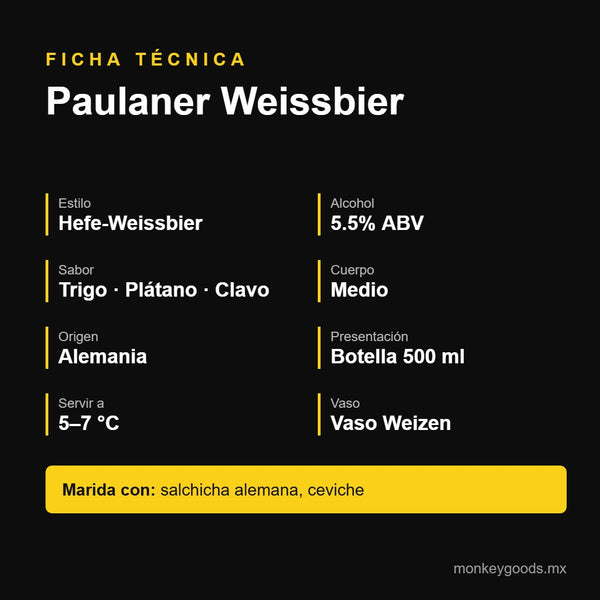 Ficha técnica Paulaner Weissbier