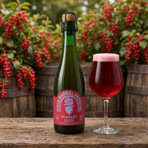 PINTA Barrel Scarlet servida en su copa