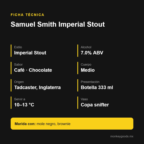 Ficha técnica Samuel Smith Imperial Stout