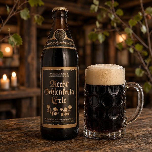 Schlenkerla Erle servida en su copa