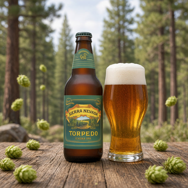 Sierra Nevada Torpedo Extra IPA servida en su copa