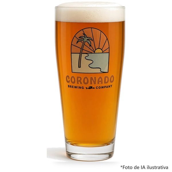 Vaso Coronado servido con cerveza
