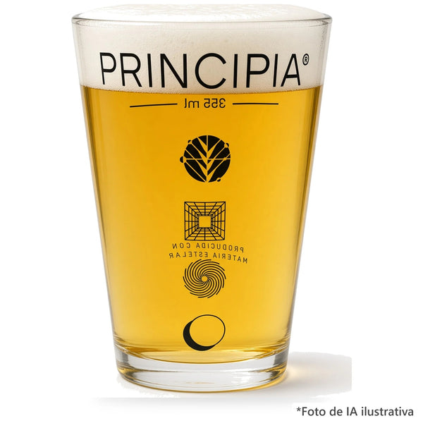 Vaso Principia servido con cerveza