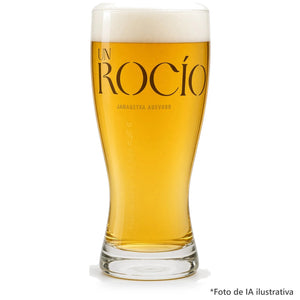 Vaso Rey Rocío servido con cerveza