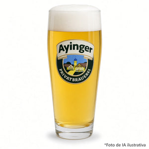 Vaso Ayinger servido con cerveza