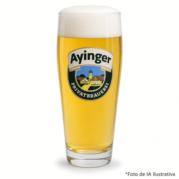 Vaso Ayinger servido con cerveza