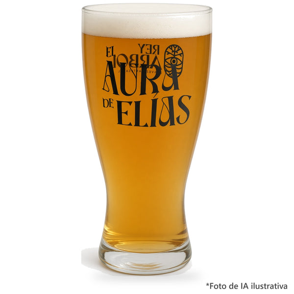 Vaso Rey Árbol Aura De Elías servido con cerveza